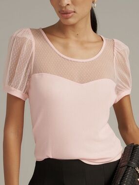MAEVE SHEER YOKE SWEETHEART TOP XL